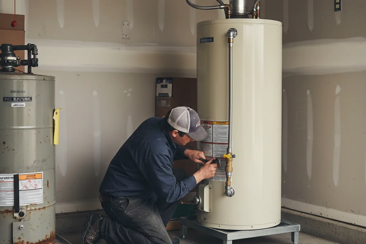 Water heater and shutoff valve replacement in Parmele